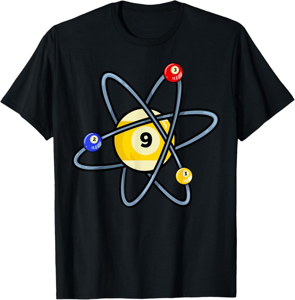 Billiard Pool Player 9-Ball T-Shirt Print Original Design Gifts T Shirts Graphic T Shirts Customizable Camisas Streetwear