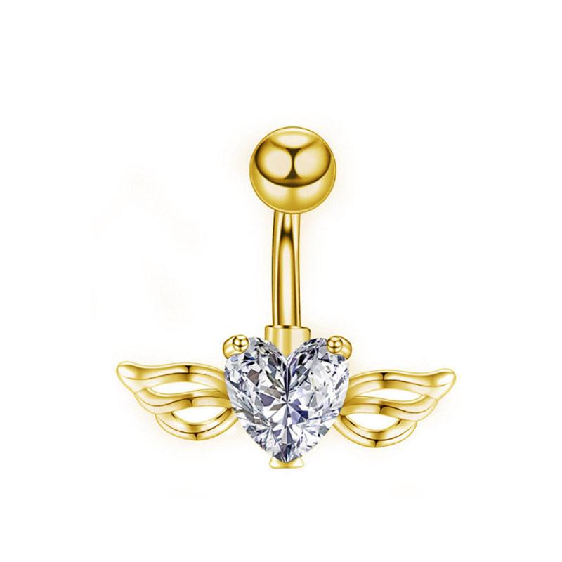 Gold Zircon Belly Button Rings - Hot-Selling Piercing Jewelry