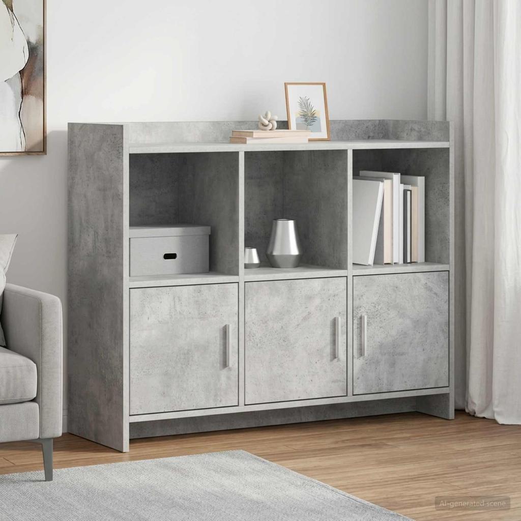 Sideboard Concrete Grey 98.5 x 33 x 80 cm Engineered Wood