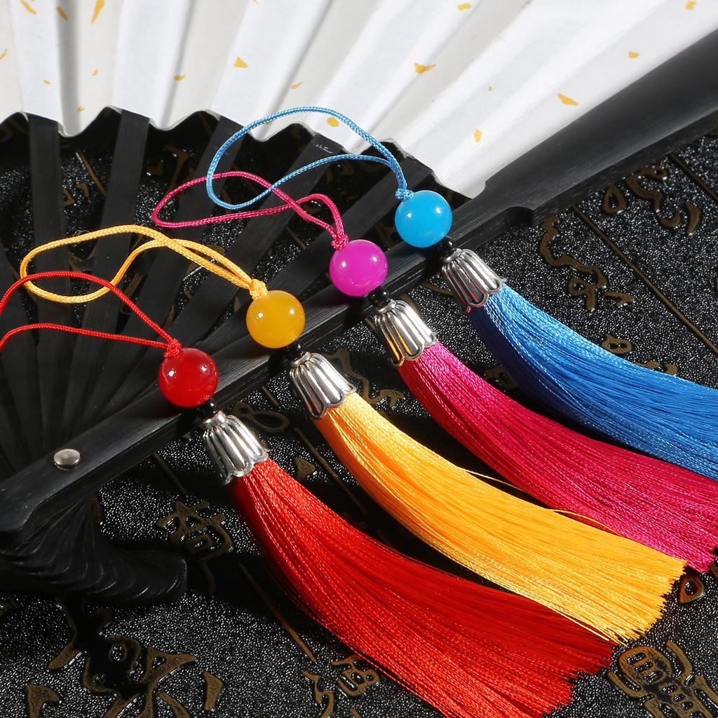 Antikes DIY langes Fransen-Ohrmaterial, Groß, Anhänger mit chinesischem Knoten, Kopfschmuck, Hängende Ohr-Schmuckaccessoires aus Eisseide