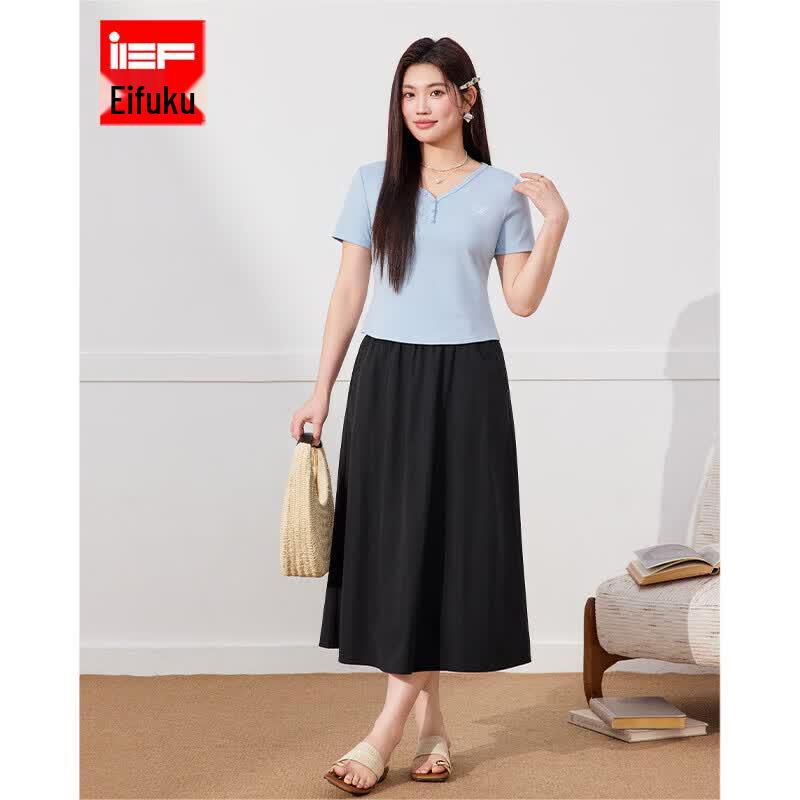 IEF Women s Korean Style Slimming Midi Skirt M