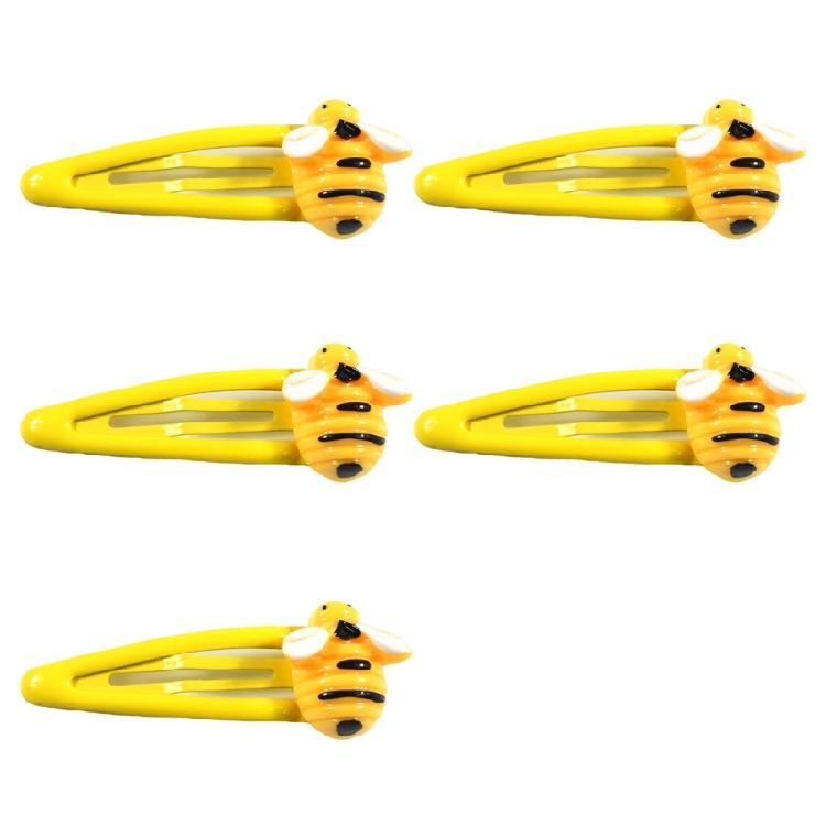 Five Bees Shaped Hair Clip Mixed ABS Plastic Girls Hairpins Childrens Hair Ornaments Lightweight