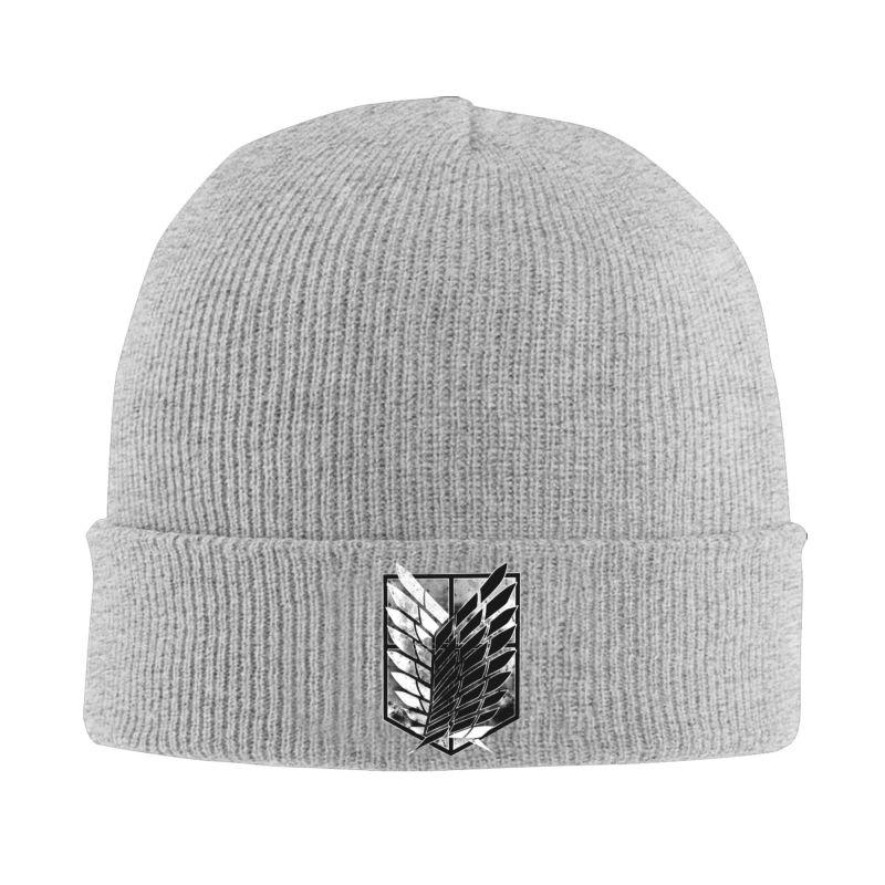 Attack on Titan Logo Print Beanie Hats Unisex Bonnet Hats Outdoor Knit Hat Autumn Winter Warm Head Wrap Caps Skullies Beanies