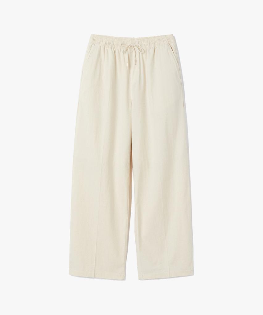 SUARE Linen-Like Semi-Wide Elastic Waist Pants - 10 Colors (Type B)