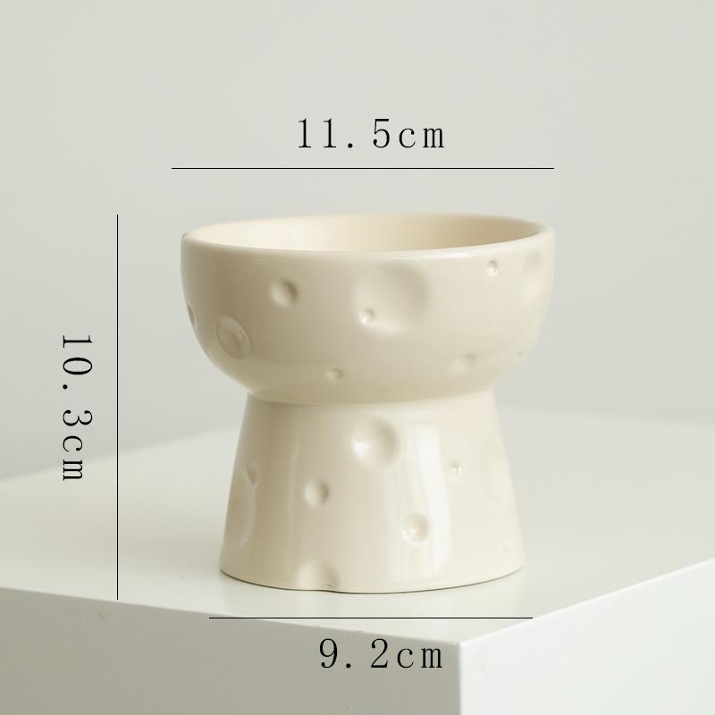 

Creative Ceramic Drinking Water Food Tall footed Bowl Anti Overturning Neck Protection Large caliber, Cat Bowl Pet Supplies, 1Pc