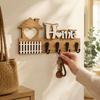 Rustic Wooden Key Hook 4 Hooks Wall Storage Rack Entryway Decoration Wall Hooks  Office