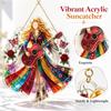 Girl Rotating, 2D Flat Acrylic Hanging Ornament for and Home Decor