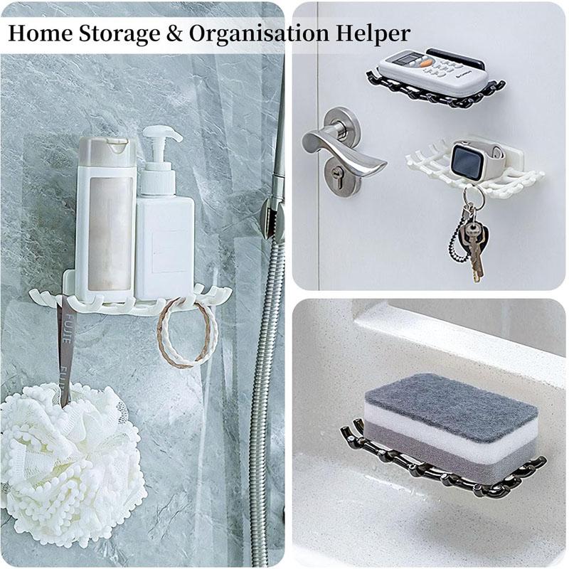 Soap Holder Bathroom Shower Dish Plates Storage Box with Drain Wall Mounted Self Adhesive Rack Soap Dishes for Wall Shower