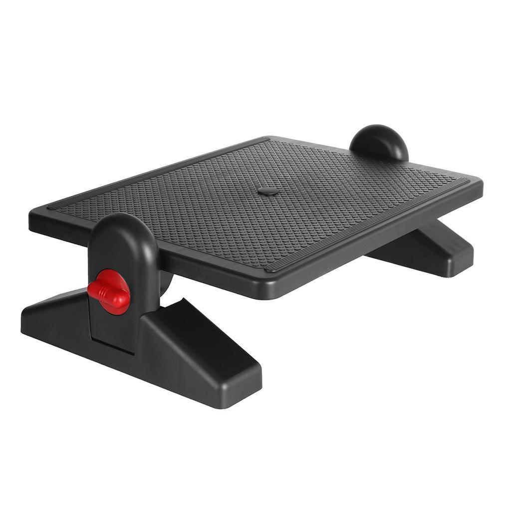 Adjustable 16.3x11.8" Angle and Height Office Foot Rest Stool for Under Desk Support 2-Level Height Adjustment Black Ergonomic Footrest