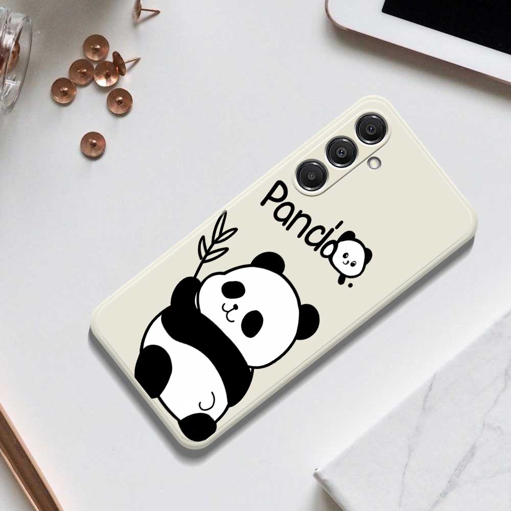 For Samsung Galaxy A16 5G/4G Case Panda Pattern Printing Straight Edge TPU Phone Back Cover