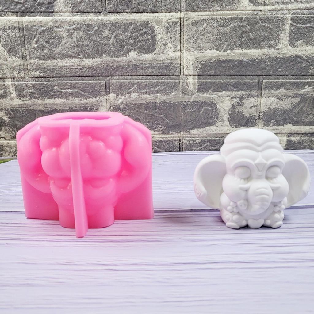 3D Elephant Animal Statue Silicone Candle Molds Epoxy Resin Silicone Molds for Candle Soap Fondant Chocolate Cake Baking