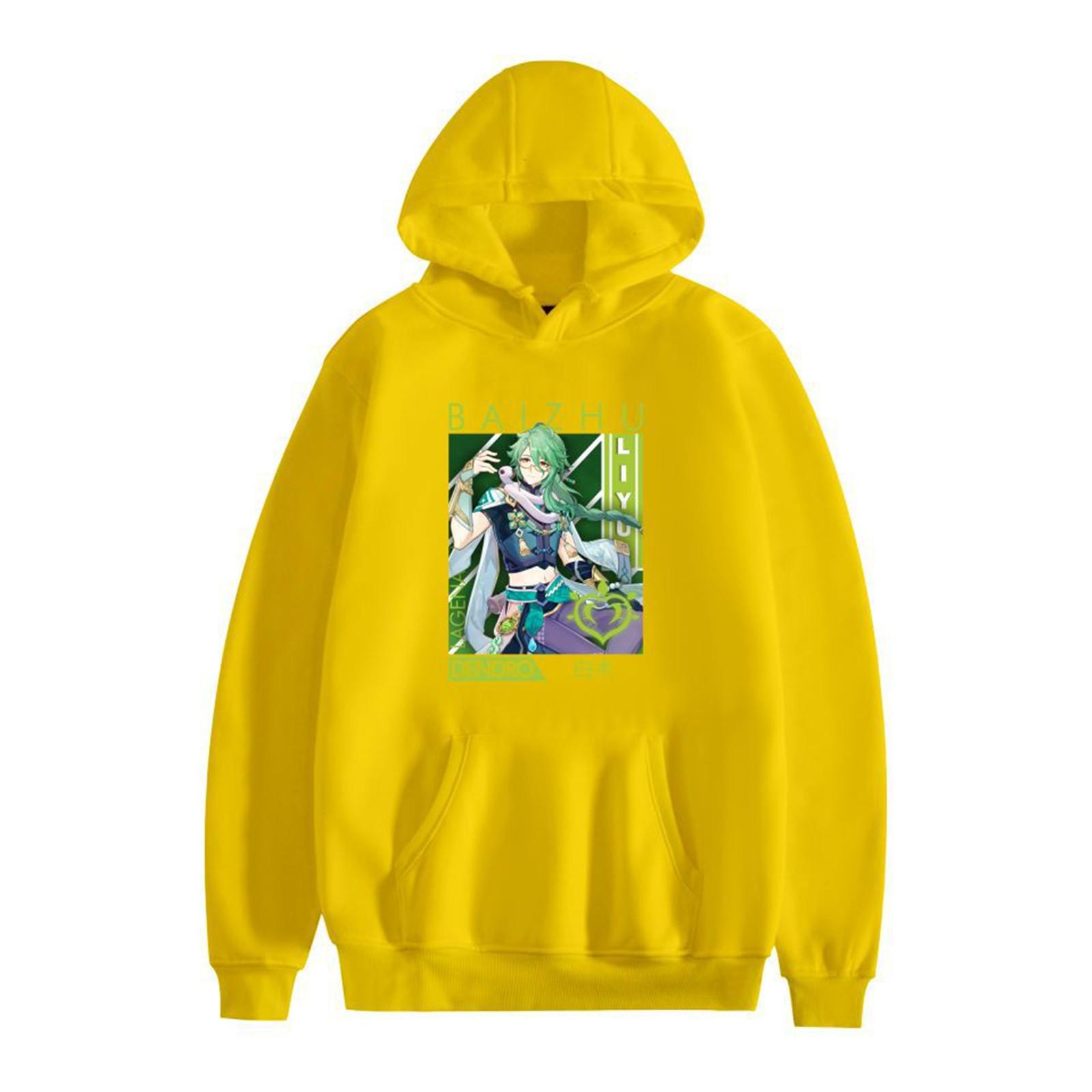 

Рождественская толстовка с капюшоном для женщин унисекс комикс хип-хоп с длинным рукавом праздничная модель толстовка уличная одежда XXXL жёлтый