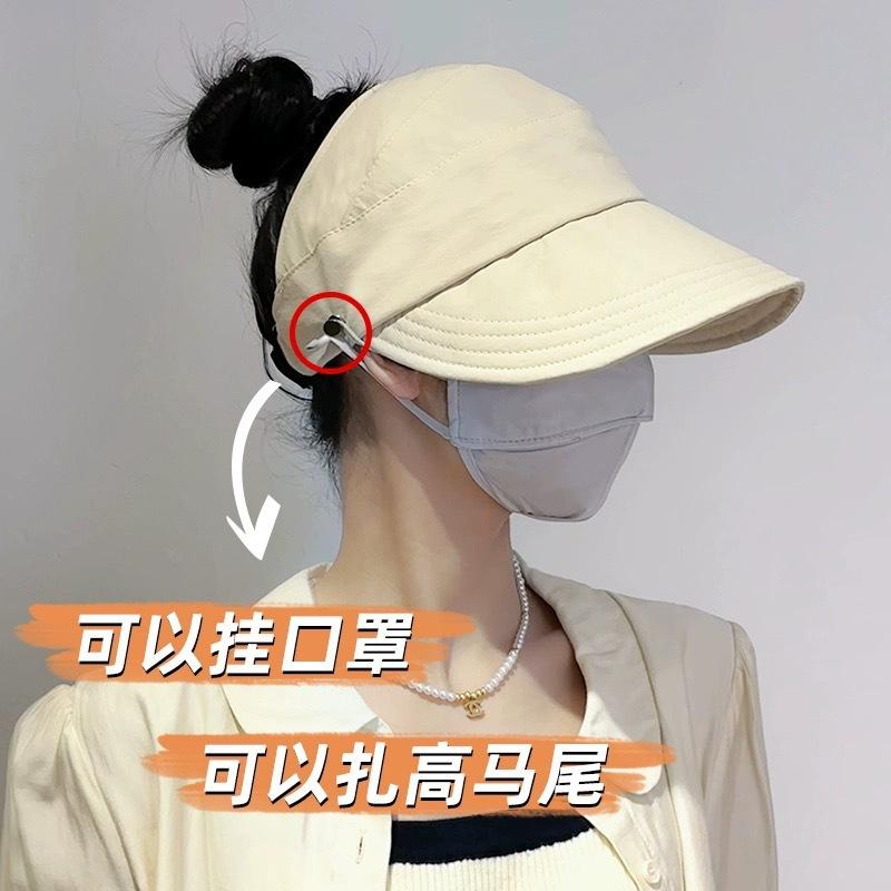 

Summer new hollow breathable fisherman hat for women, outdoor sun protection, suitable for ponytails, fashionable baseball cap, 2-pack 2 pack бежевый