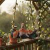 Squirrel Swing Ornament Cute Branch Perch Statue Cartoon for Garden, Patio