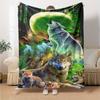 Wolfsmuster Flanelldecke Hohe Qualität Warm Bequem Decke für Alle Jahreszeiten Perfekt für Geschenke Heimdekoration