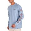 Nike Floral Print Crew Neck Long Sleeve T-Shirt Men Tops Sky-Blue DQ4958-493