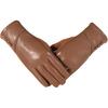 Winter Leather Gloves Women, Warm Wool Lining Touchscreen Texting