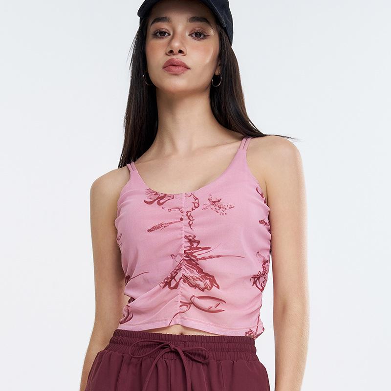 

Спортивный бюстгальтер с сетчатым принтом в технике «тушь»: Женский жилет для бега и йоги высокой интенсивности Medium