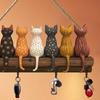 Katzenrücken-Form Schlüsselhalter Holz Schlüsselhaken Geschenk Wandmontiertes Schlüsselregal Eingangsbereich Flur