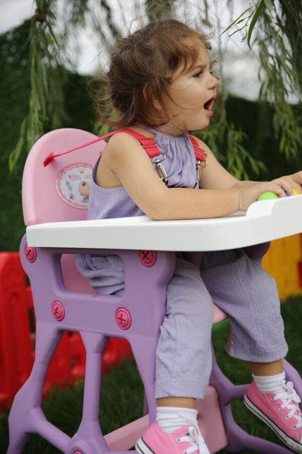 King children's feeding chair - turquoise