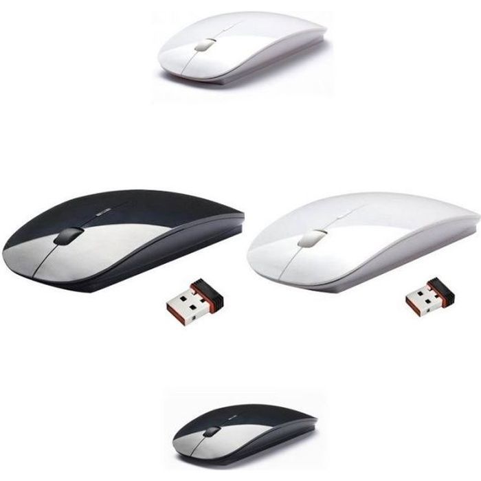 Souris sans fil - ZISONIX - Noir - RF - Dongle USB nano