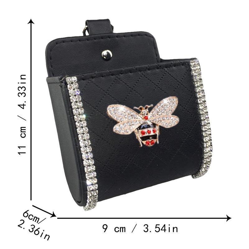 Auto-Lüftungsschlitz-Aufbewahrungsbox Auto-Lüftungsschlitz-Handyhalter Tasche Aufbewahrungskoffer Handgefertigt Feine Nähte Glänzende Lüftungsschlitz-Aufbewahrungsbox Hält Schlüssel