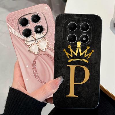 Für Redmi Note 15 12 10 Pro 12R 12S 10S 10T Handyhülle Mode Krone Blumen Buchstaben Muster Mattes Silikon Anti-Drop Weiche Rückseite Für Redmi Hülle