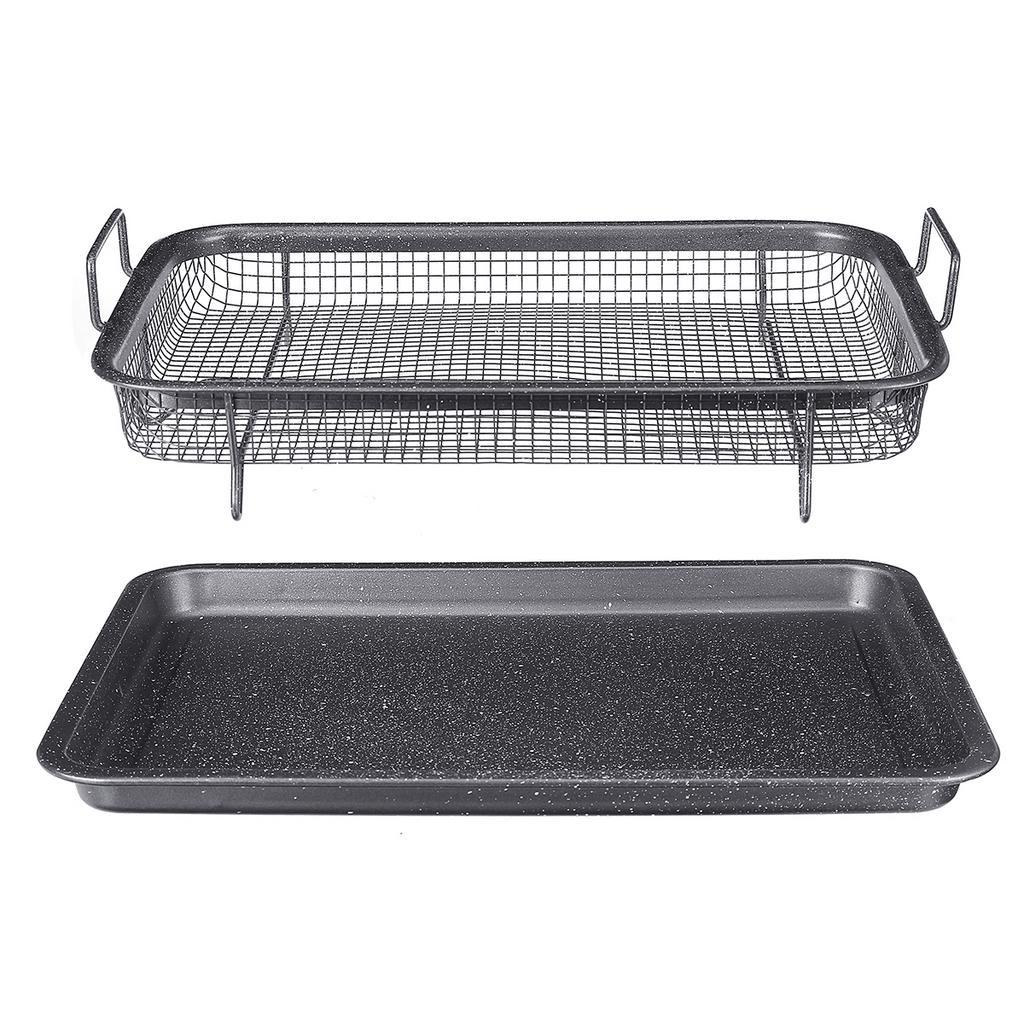 Oil Frying Baking Pan Non-stick Chips Basket Baking Dish Grill Mesh Kitchen Tools Black Stainless Steel Copper Baking Tray