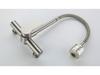 Grifo de Cocina de Acero Inoxidable 304 Montado en Pared de Doble Agujero con Salida Giratoria de Agua Caliente/Fría