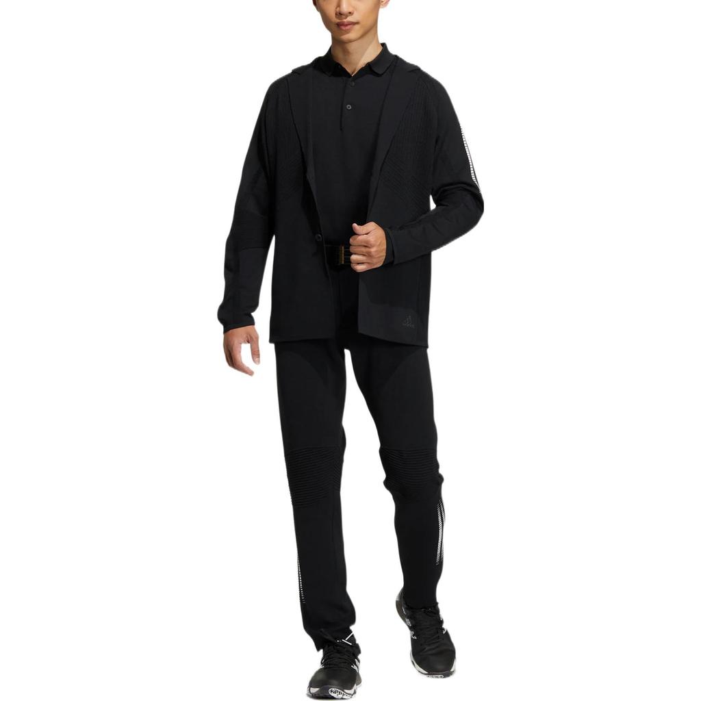 Adidas Tailored Jacket With Striped Applique And Zip Front Men Outerwear Deep-Black HG1666