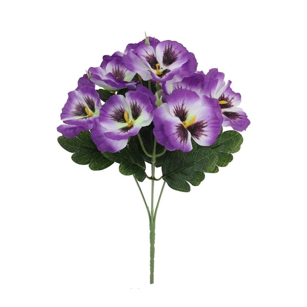 32cm Fake Flowers Reusable Faux Pansy Flowers Elegant UV Resistant Flowers  Home Decoration