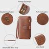 Women's RFID-Blocking Tri-Fold Retro Clutch Wallet