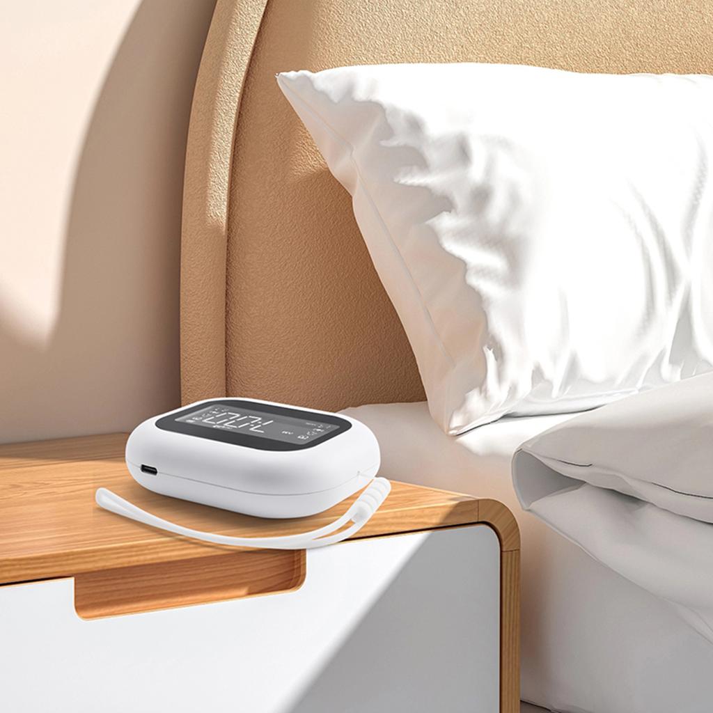 Portable Vibrating Alarm Clock with 1800mAh Battery, Dual Alarm, 3 Level Vibration, Child Lock, DST, for Heavy