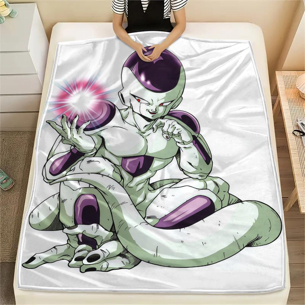 Dragon Ball Frieza Flannel Blanket Trendy Print Perfect For Sofa Bedroom Chair Bed Picnic Travel -HE9