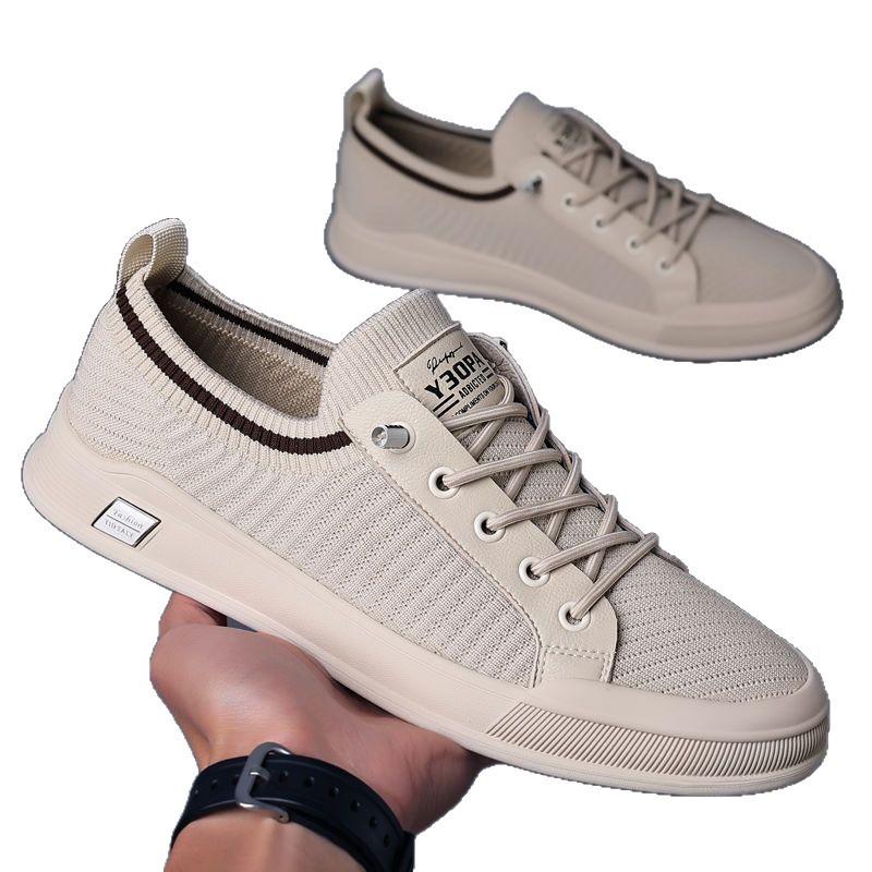 Nouvelles chaussures d'été en mesh tissé mouche décontractées respirantes légères confortables chaussures paresseuses