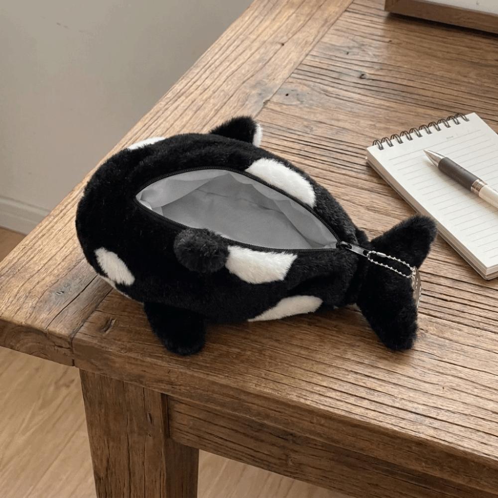 Large Capacity Tiger Whale Doll Pen Case Portable Pencil Pouch Case Office