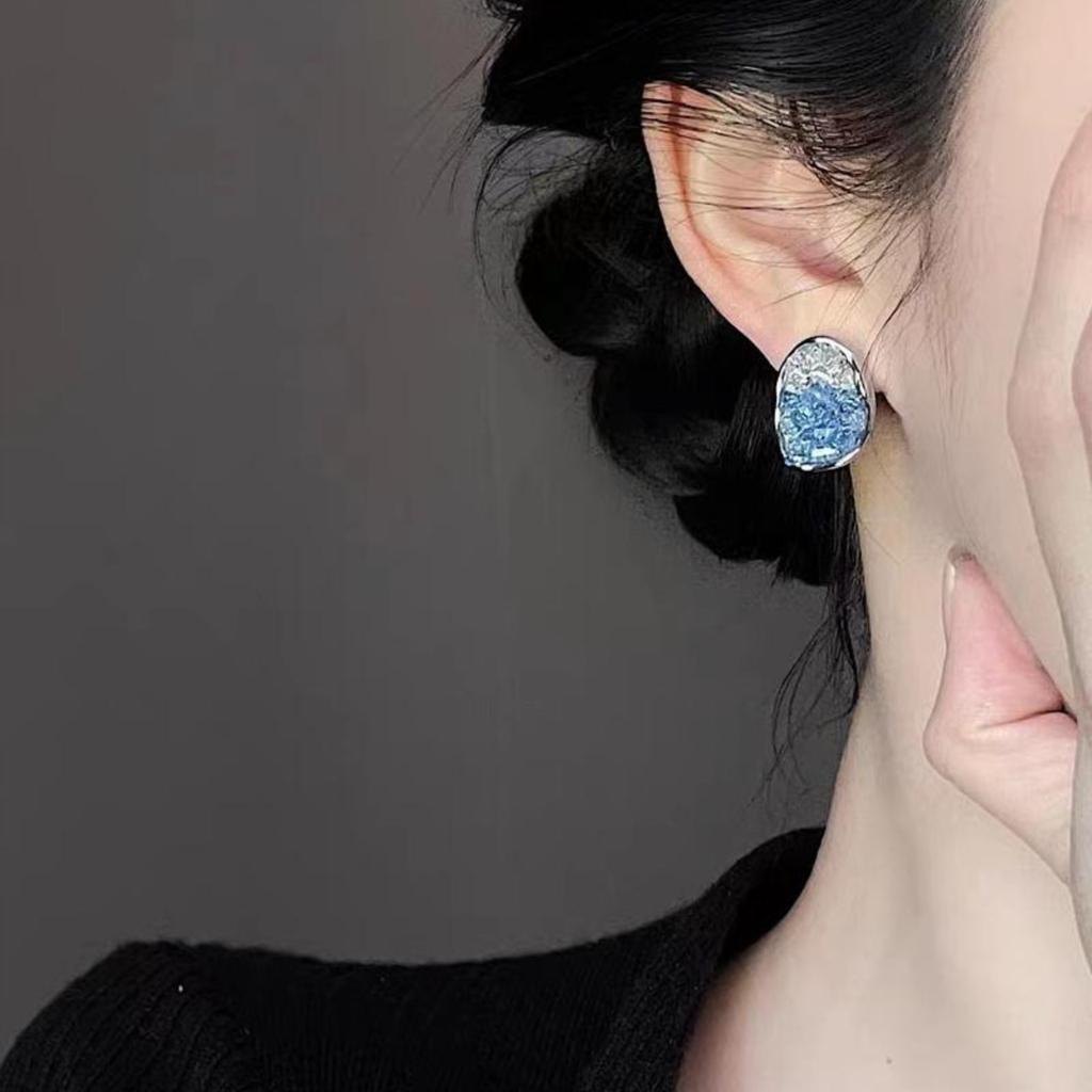 Orecchini in Cristallo Gradiente da Donna, Orecchini Dolci e alla Moda Giapponesi e Coreani, Orecchini di Alta Gamma per il Pendolarismo