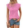 Women's Crew Neck Jacquard Short-sleeved Loose Top Fashion Camis Tank Tops