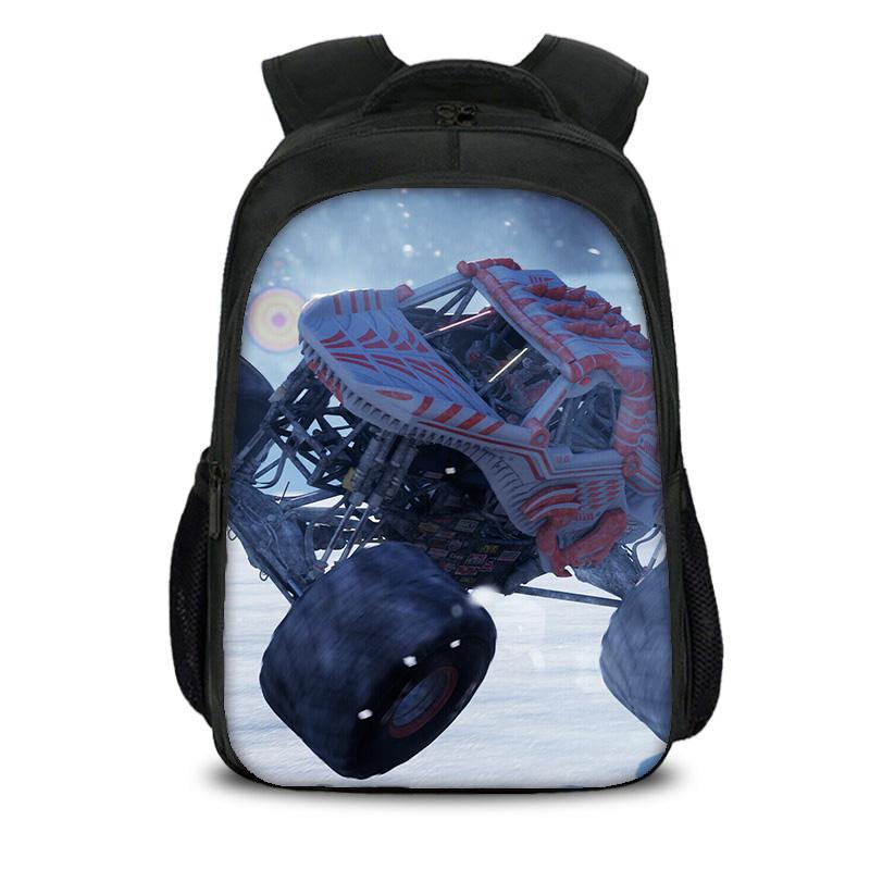 Monster Jam double-layer backpack cartoon print new trend student school best campus companion birthday gift