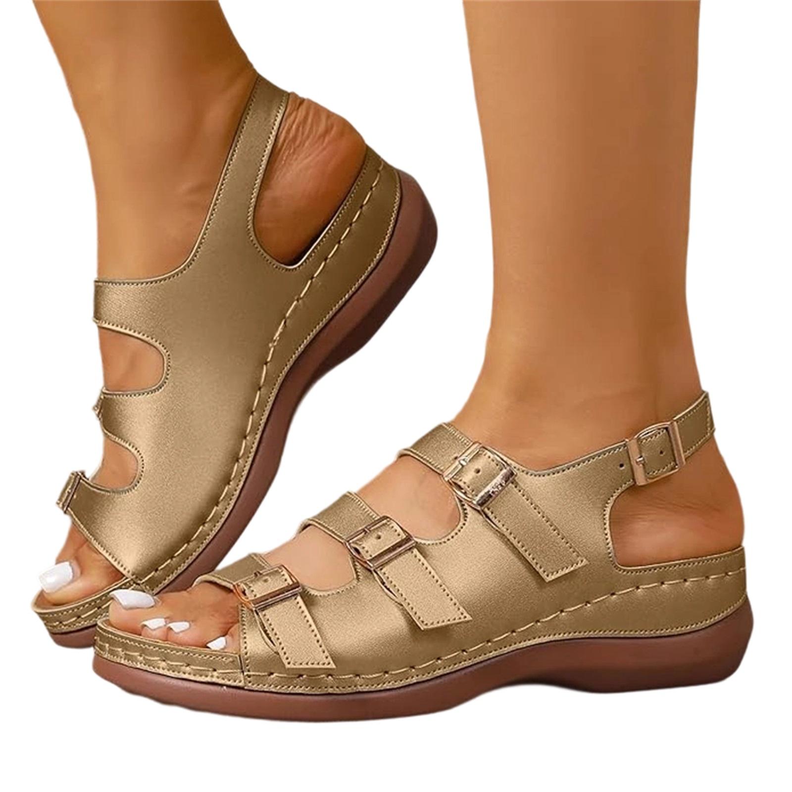 Women s Fashion Plus-Size Casual Outdoor Button Sandals 36
