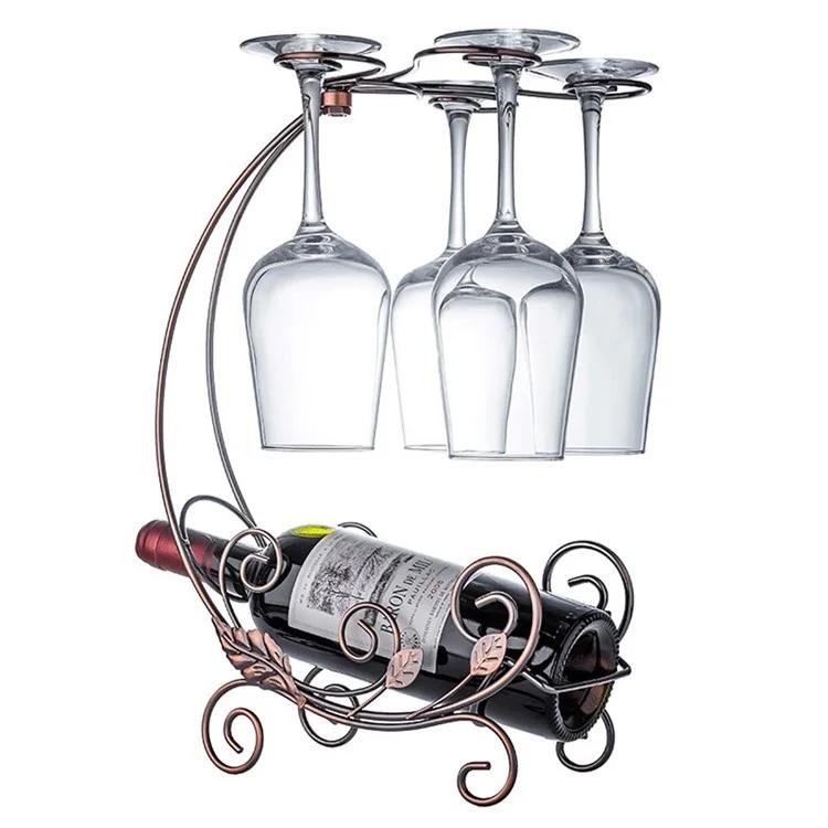 

002A013-4 Red Wine Display Rack Wine Bottle 4-Cup Holder Home Decoration