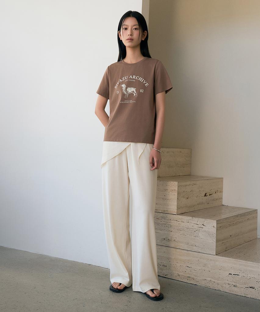Siyajyu Sitp5191 Archive Houndstooth Print Short Sleeve T-Shirt_Brown