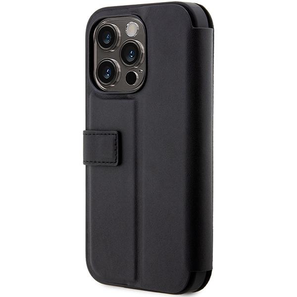 Case for iPhone 14 Pro BMW Leather with Flap Black