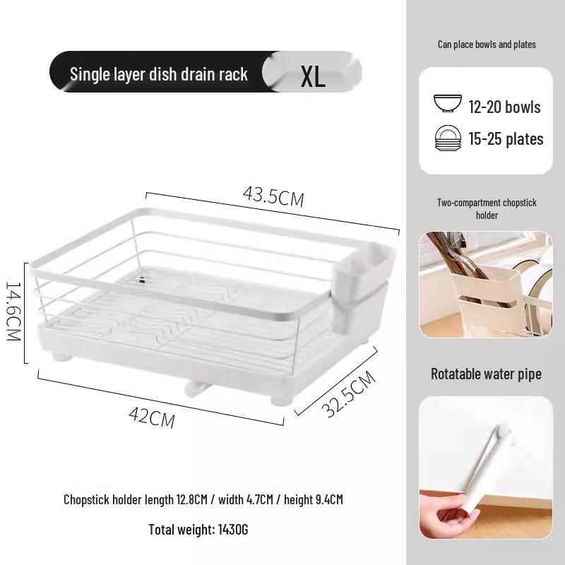 Large Stainless Steel Countertop Dish Drying Rack