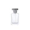 T-shaped Cap Glass Perfume Bottle, 50ml Flat Square with Angled Corners