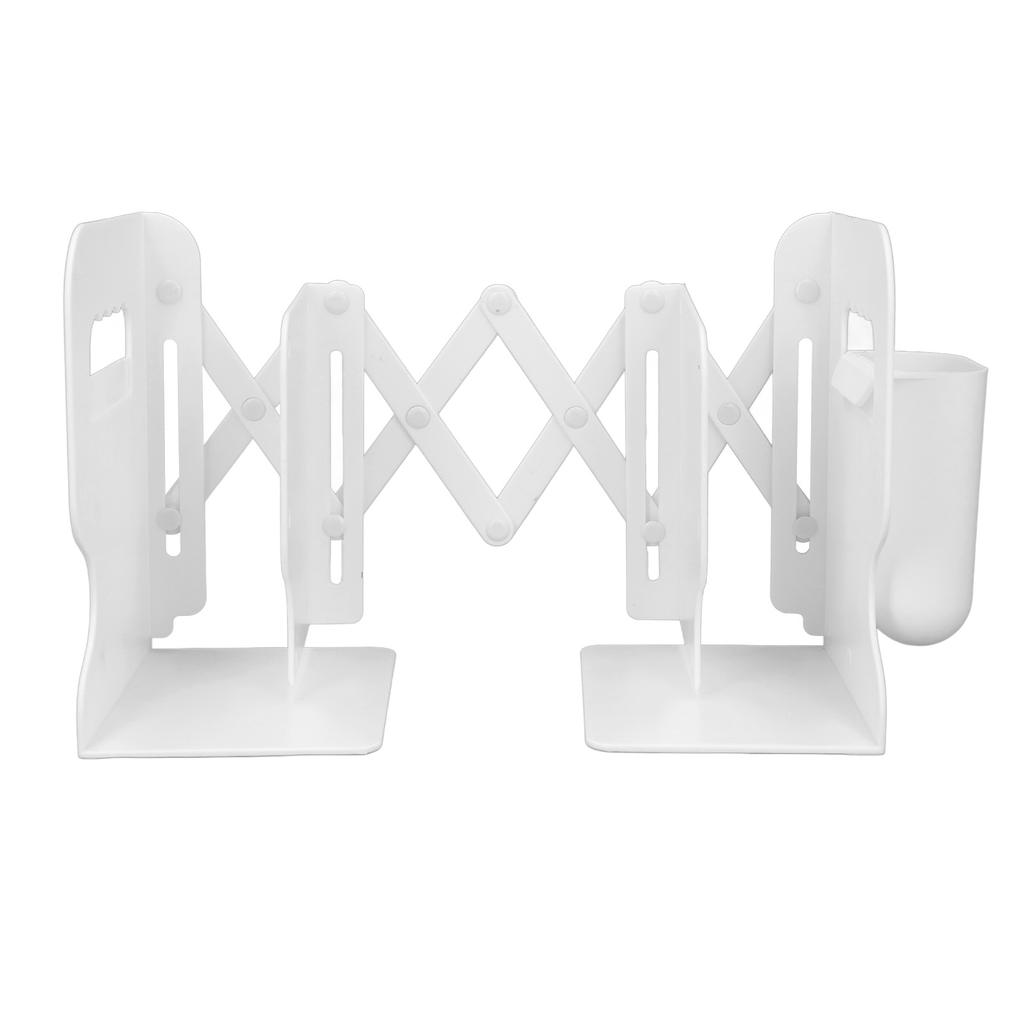 Extendable Bookend Non Skid PP Hvy Duty Decorative   Book Shelf Holder for Desk with Detachable Pen Holder