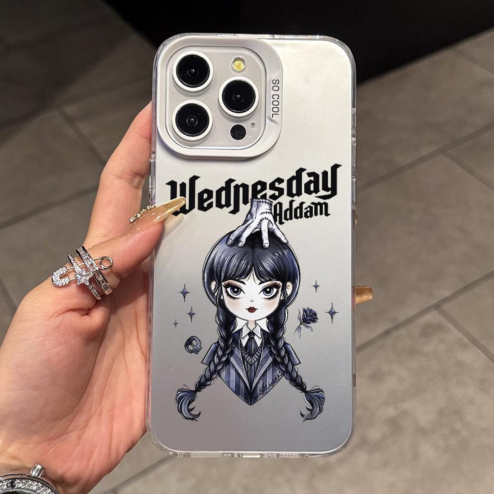 

TV W-Wednesday Girl Phone Case for Samsung Galaxy S26 S25 Edge S24 S23 S22 S21 FE S20 Ultra Plus 5G Colorful Silver Hard Cover Galaxy S23