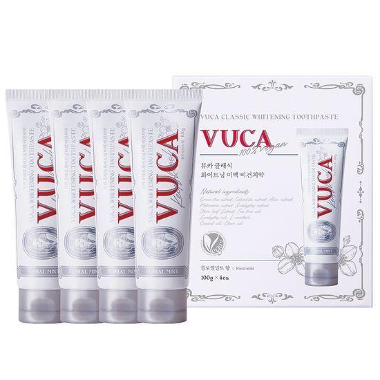 VUCA Classic Whitening Vegan Toothpaste Floral Mint 100g X 4 + Vegan Aqua Mint 110g X 1