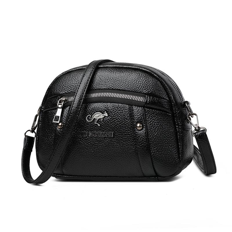 Soft leather textured shoulder bag, fashionable solid color crossbody bag, simple large capacity small square bag