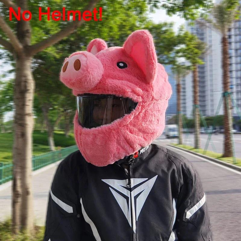 Motorcycle Helmet Cartoons Plush Helmet Protective Cover Helmet Full Face Covers for Outdoor Fun Christmas Personalized Helmets